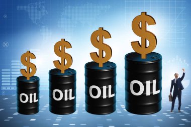 Businessman in the oil prices concept