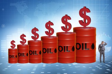 Businessman in the oil prices concept