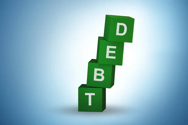 Loan Debt Concept Cubes Rendering — Stock Photo, Image