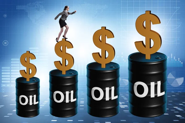 Businesswoman Oil Prices Concept — Fotografia de Stock