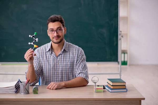 Young Teacher Holding Molecular Model — Stock Photo, Image