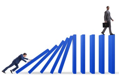 Domino etkisi kavramında iş adamı