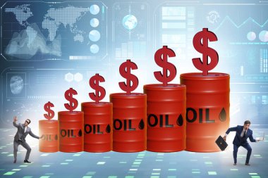 Businessman in the oil prices concept