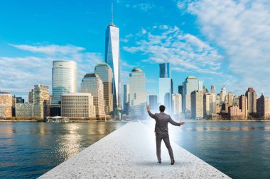 Businessman in ambition and determination concept