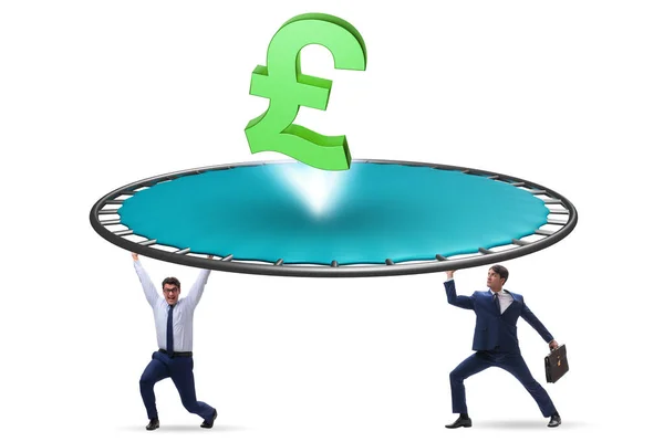 Monetary Concept Currency Bouncing Trampoline — Stock fotografie
