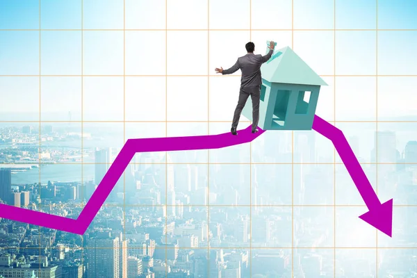 Concept Real Estate Price Bubble Bursting — Stock Photo, Image