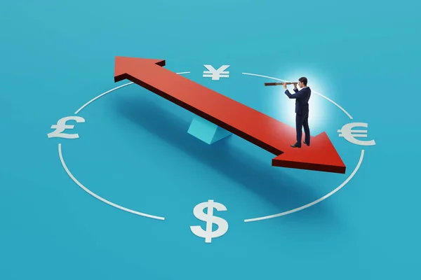 Businessman Currency Trading Concept Compass — Stock Photo, Image