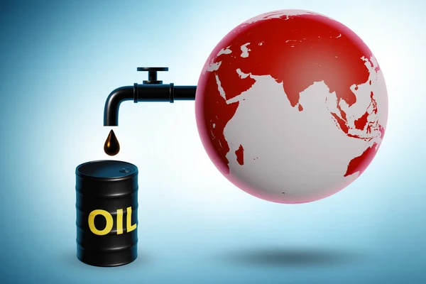 Concept of the global oil business - 3d rendering