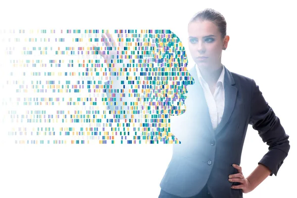 Mulher Negócios Conceito Dados Genoma — Fotografia de Stock