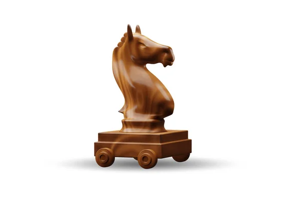 Wooden Trojan Horse Concept Rendering — Stock Photo, Image