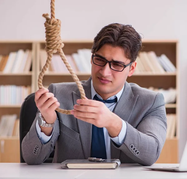Bankrupt Broke Businessman Suicide Hanging Himself — Stock Photo, Image