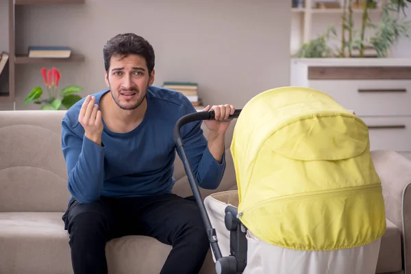 Young Contractor Looking Baby Home — Stock Photo, Image