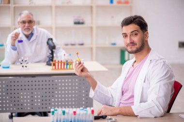 Two chemists working at the lab