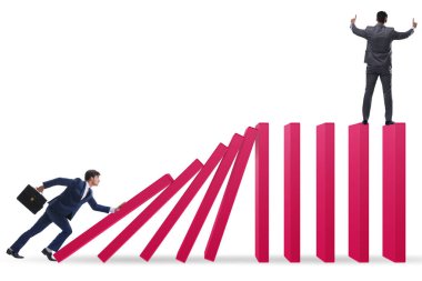 Domino etkisi kavramında iş adamı