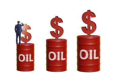 Businessman in the oil prices concept