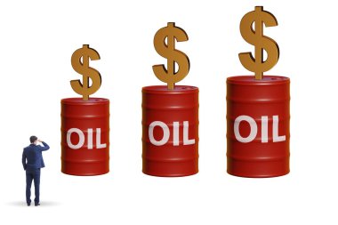 Businessman in the oil prices concept