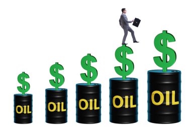 Businessman in the oil prices concept