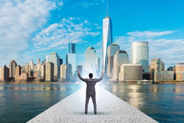 Businessman in ambition and determination concept