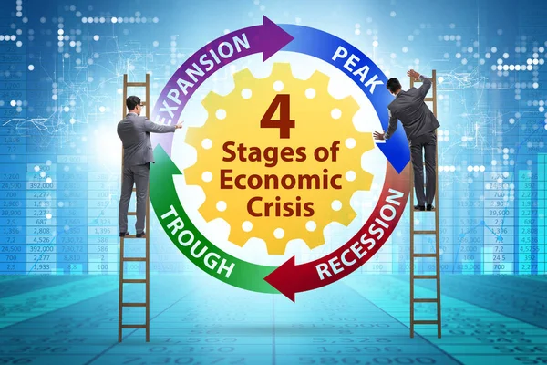 Illustration Four Stages Crisis — Stok fotoğraf