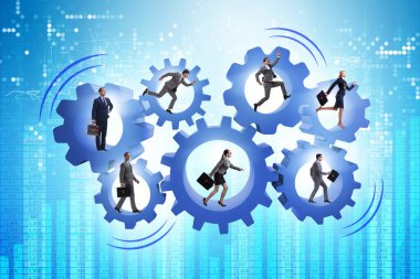 Takım çalışması konseptinde iş adamları