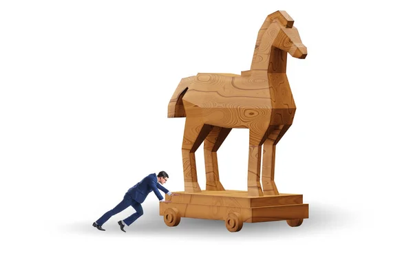Businessman Trojan Horse Trap Concept — Stock Photo, Image