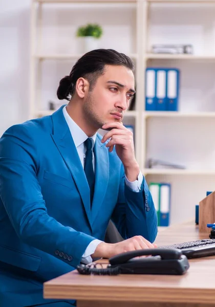Young Handsome Businessman Sitting Office — Stock Photo, Image