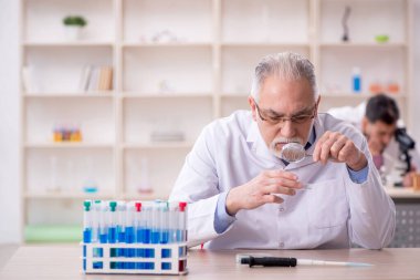 Two chemists working at the lab