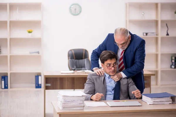Two Male Colleagues Sitting Workplace — Stock Photo, Image