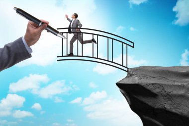 Hand drawing bridge in the business concept