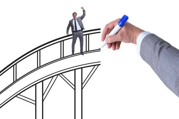 Hand Drawing Bridge Business Concept — Stock Photo, Image