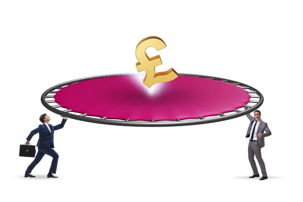 Monetary Concept Currency Bouncing Trampoline — Stock Photo, Image