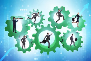 Takım çalışması konseptinde iş adamları