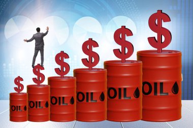 Businessman in the oil prices concept