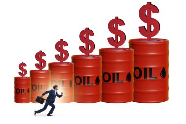 Businessman in the oil prices concept