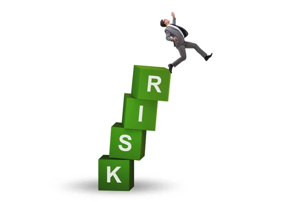 Risk Management Concept Businessman Cubes — Zdjęcie stockowe