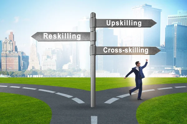 Crossroads Choosing Skilling Skilling — Stockfoto