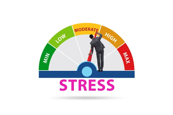 Concetto Misuratore Stress Con Uomo Affari — Foto Stock
