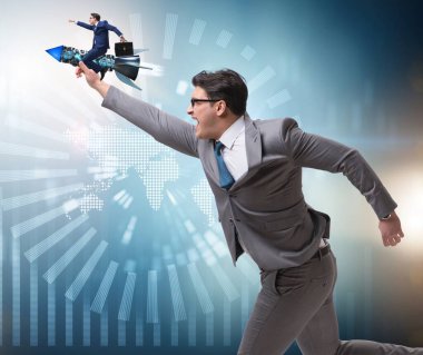 İş kurma konseptinde iş adamı