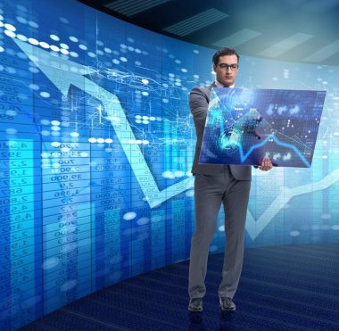 Borsa ticaret konsepti işadamı.