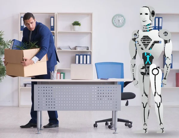 Ofislerde Insanların Yerini Robotlar Alacak — Stok fotoğraf