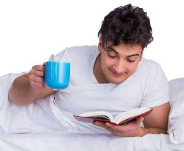 Yatakta uykusuzluk çeken adam.