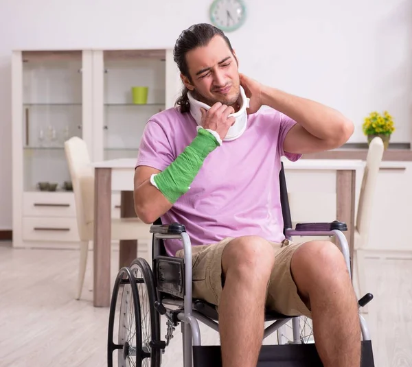 Young Man Suffering Home Car Accident — Stock Photo, Image