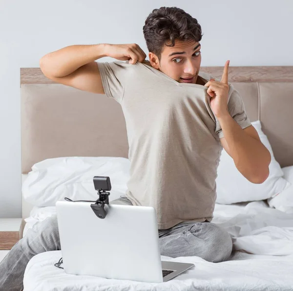Young Sexy Man Online Dating Concept — Stock Photo, Image