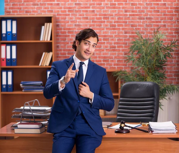 Young Handsome Lawyer Working His Office — Stock Photo, Image