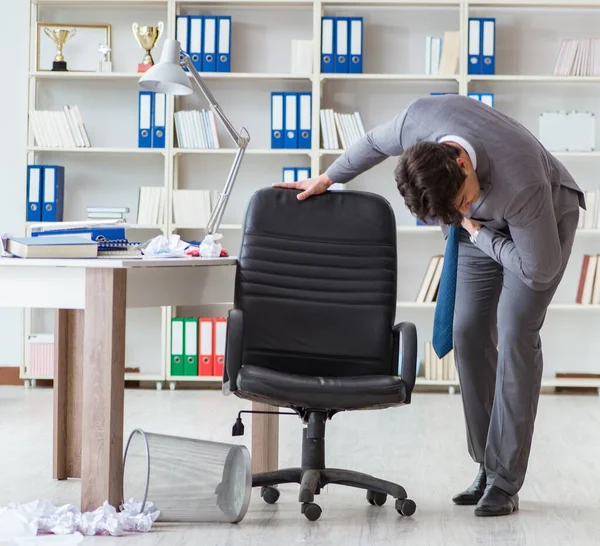 Empresario Divierte Tomando Descanso Oficina Trabajo — Foto de Stock