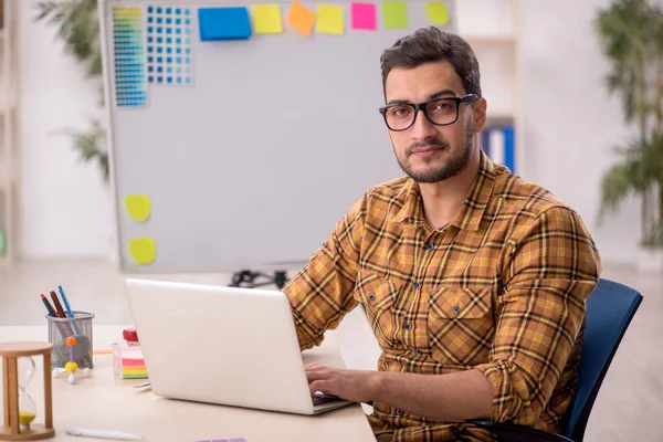 Young Designer Working Workplace — Foto Stock