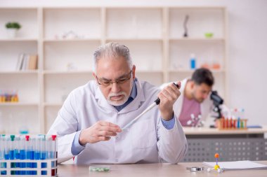 Two chemists working at the lab