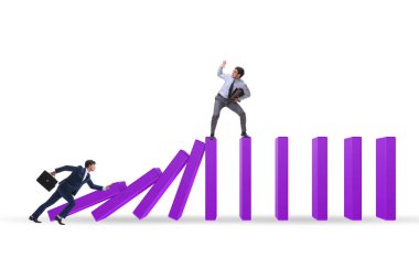 Domino etkisi kavramında iş adamı