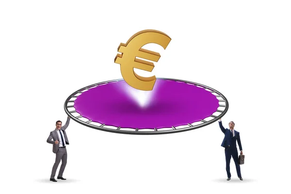 Monetary Concept Currency Bouncing Trampoline — Photo