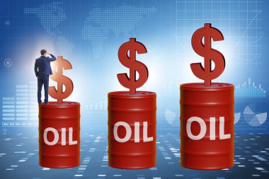 Businessman in the oil prices concept